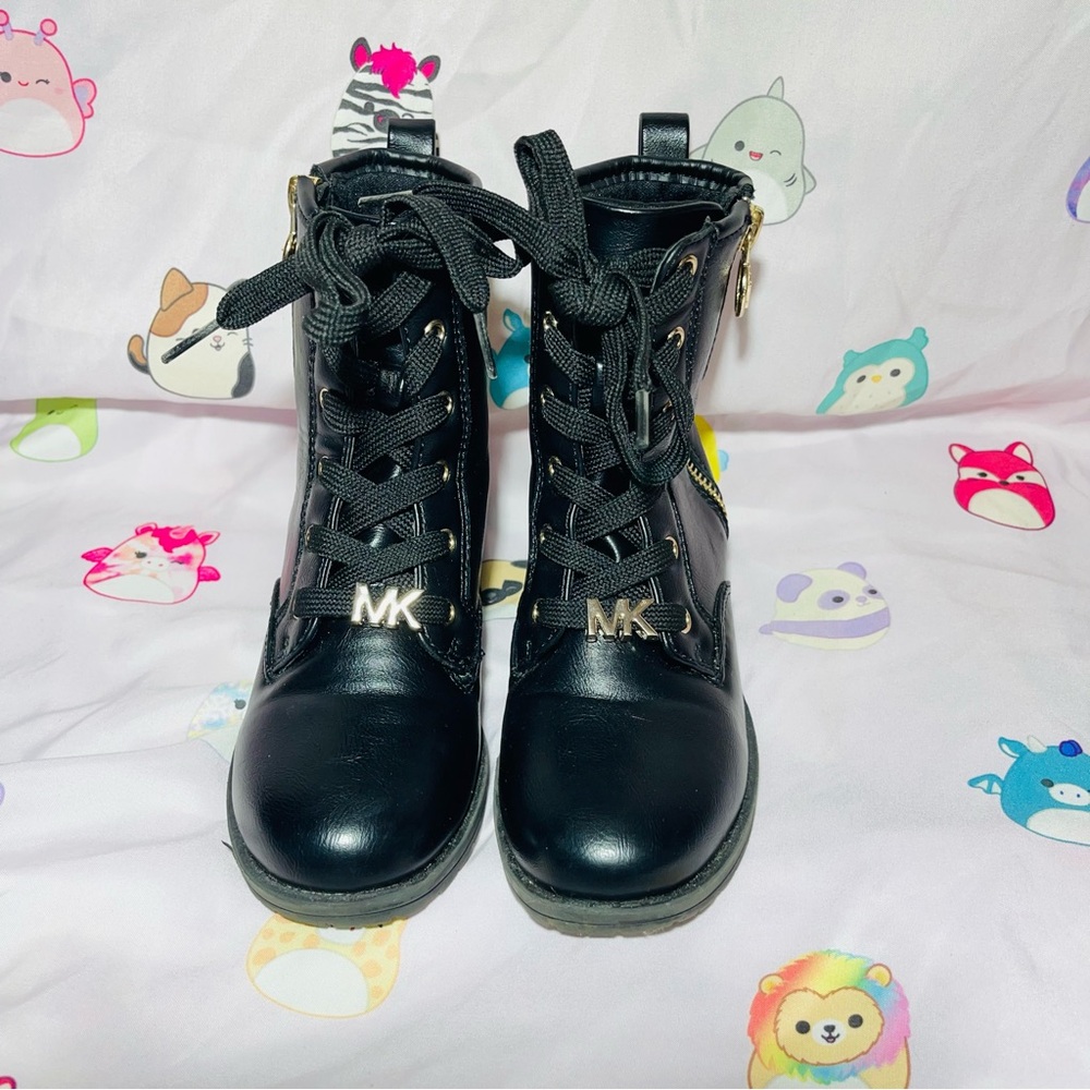 Girls’ Michael Kors Boots Size 11 – Side Zip, Gold Details, Combat Style